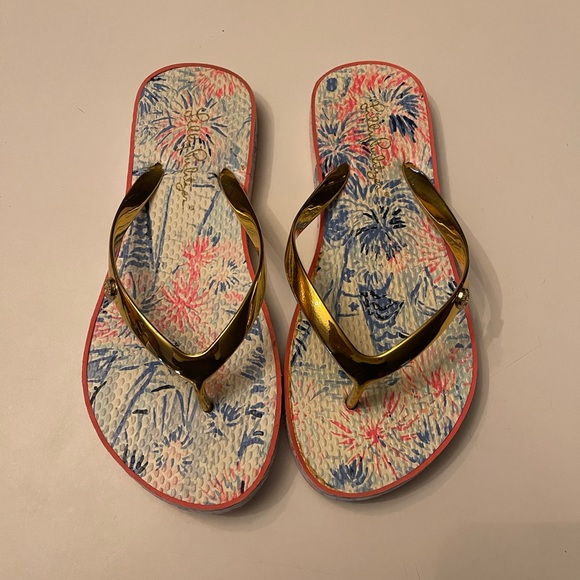 Lilly Pulitzer Floral Flip Flops - Picture 2 of 9